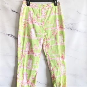 HTF Lilly Pulitzer Y2K VTG Cabana Banana Capri Pants Whimsical Monkey Size 6